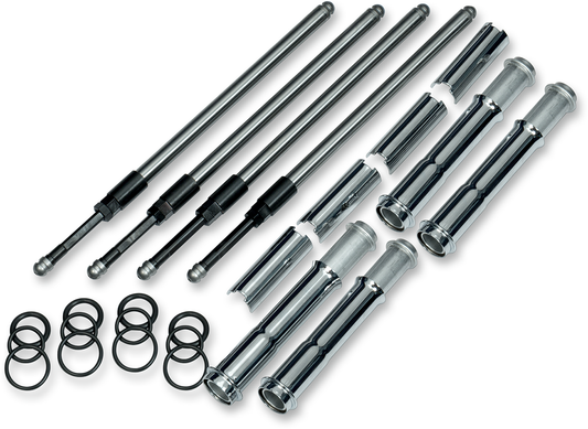 S&S Cycle 930-0123 - Quickee Pushrod Kit with Chrome Covers - M8