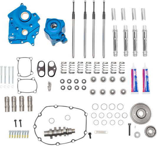 S&S Cycle 310-1119 - Cam Chest Kit with Plate - Gear Drive - Oil Cooled - 540 Cam - Chrome Pushrods - M8