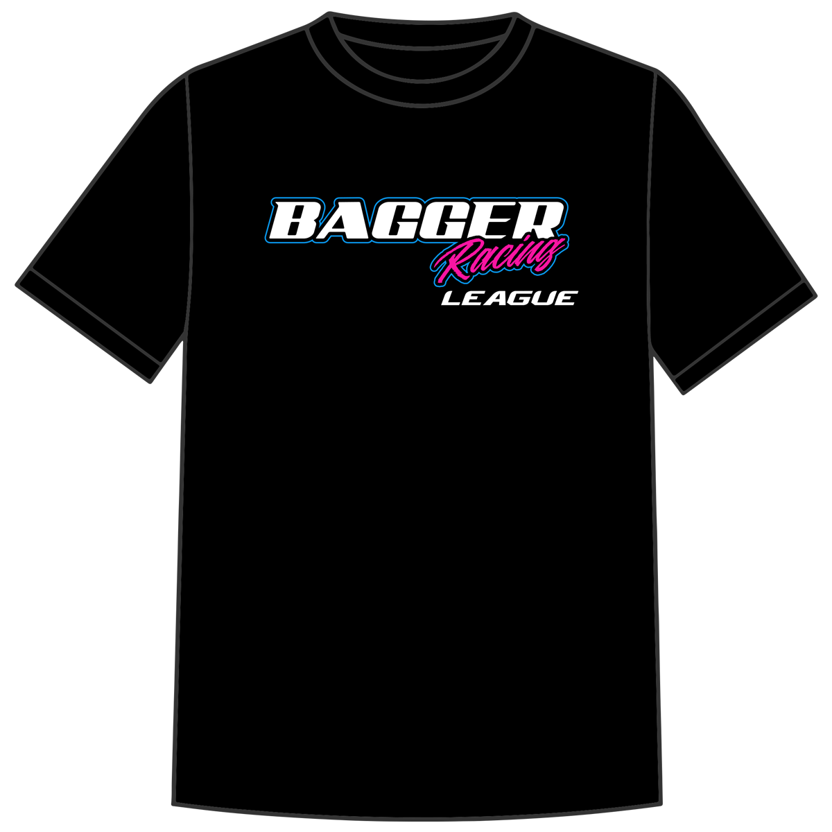 Bagger Racing League Black T-Shirt - Pink Roadglide