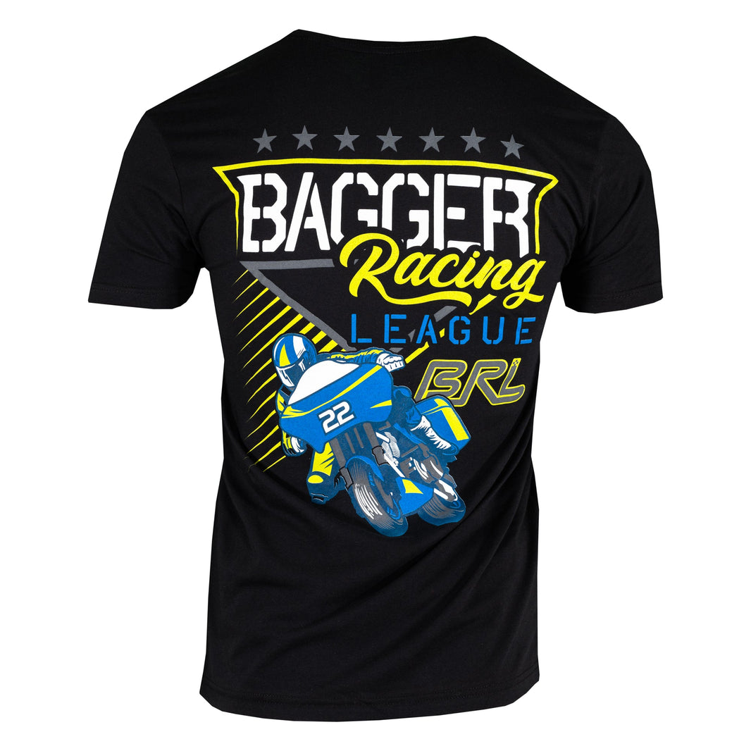 Bagger Racing League T-Shirt - Black - Neon Racer