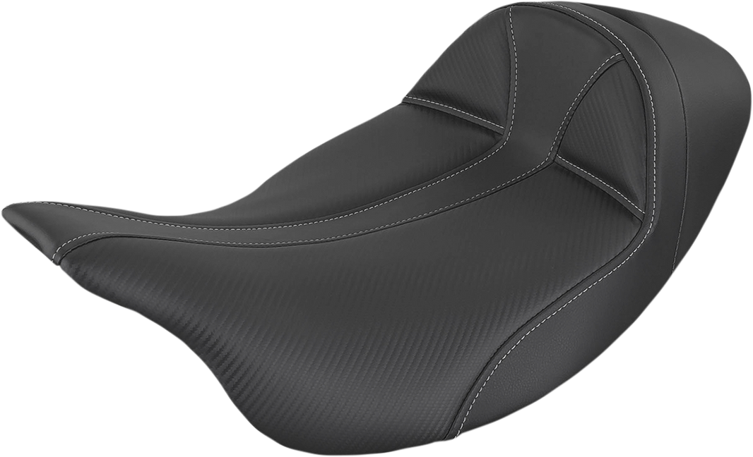 Saddlemen 808-07B-0042L - Dominator Seat - Low - Solo - Black w/ Gray Stitching - FL '08-'23