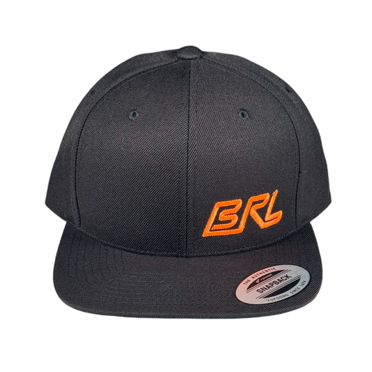 Bagger Racing League Snapback Hat - Flat Bill - Orange