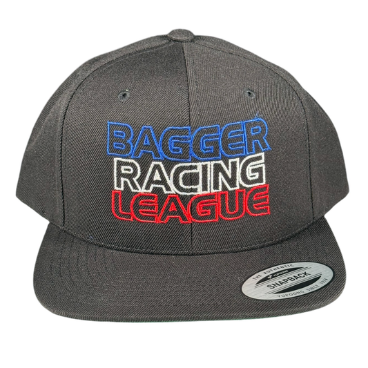 Bagger Racing League Snapback Hat - Flat Bill - Stacked Logo